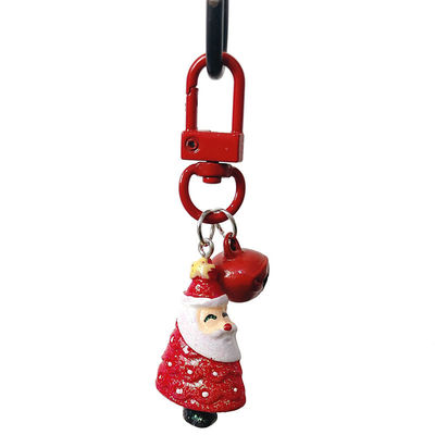 Cartoon Santa Claus Christmas Tree Bell Keychain Backpack Mobile Phone Pendant Ornament