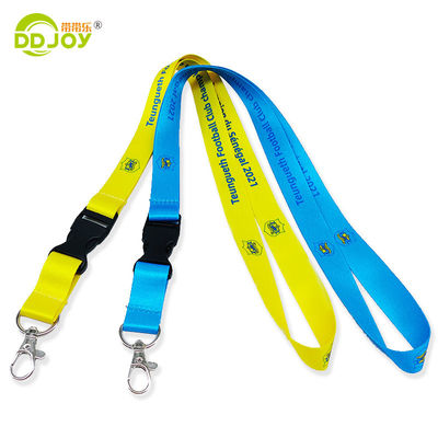 Silk Screen Printing Polyester Neck Lanyards with Card Holders Keychain Mobile Phone