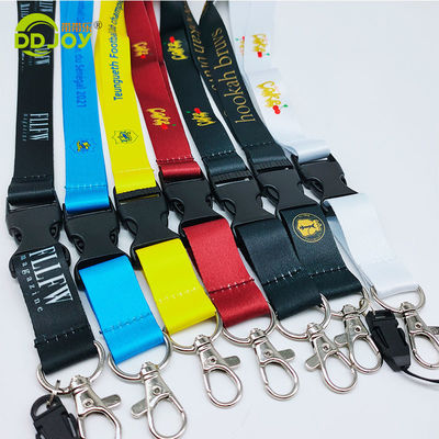 Silk Screen Printing Polyester Neck Lanyards with Card Holders Keychain Mobile Phone