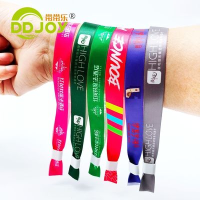 Waterproof Adjustable Festival Wristband with Custom Logo Printing and Recycled Cloth