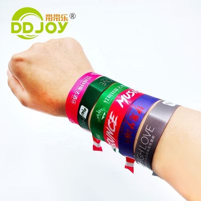 Waterproof Adjustable Festival Wristband with Custom Logo Printing and Recycled Cloth