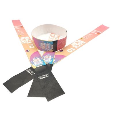 Colorful Printing Logo Disposable Tyvek Wristbands for Events Waterproof Paper Bracelets