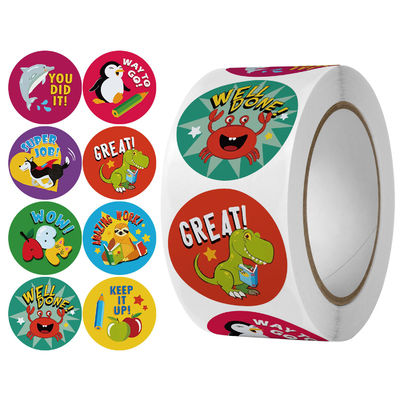 Cartoon Sticker with Hearts 1.5&quot; 500 Labels Per Roll Custom Color Small Business Gifts