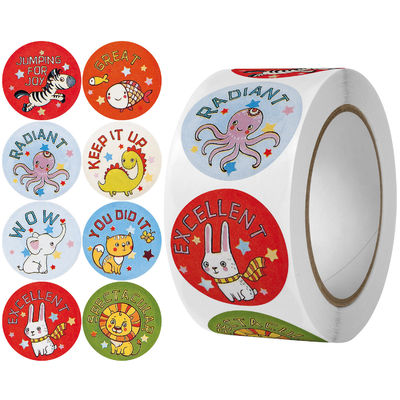 Cartoon Sticker with Hearts 1.5&quot; 500 Labels Per Roll Custom Color Small Business Gifts
