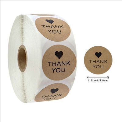Cartoon Sticker with Hearts 1.5&quot; 500 Labels Per Roll Custom Color Small Business Gifts