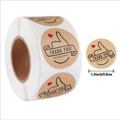 Cartoon Sticker with Hearts 1.5&quot; 500 Labels Per Roll Custom Color Small Business Gifts