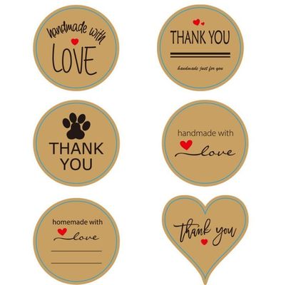 Cartoon Sticker with Hearts 1.5&quot; 500 Labels Per Roll Custom Color Small Business Gifts