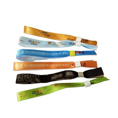 Customized Designs Woven Satin Fabric Bracelet Wristband for Sport Music Festival