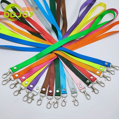 Customed Office Lanyards with Logo Dye Sublimation Polyester Pink ID Badge Holder