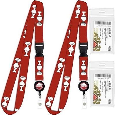 Print Method Custom Design Round Nylon Lanyard with Logo Office Keychain Badge Holder