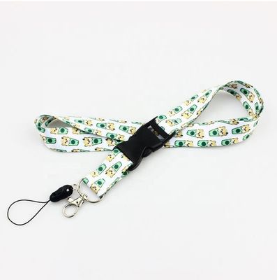 Print Method Custom Design Round Nylon Lanyard with Logo Office Keychain Badge Holder