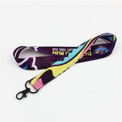 Print Method Custom Design Round Nylon Lanyard with Logo Office Keychain Badge Holder