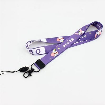 Print Method Custom Design Round Nylon Lanyard with Logo Office Keychain Badge Holder