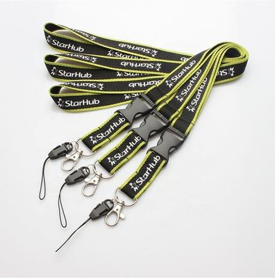 Print Method Custom Design Round Nylon Lanyard with Logo Office Keychain Badge Holder