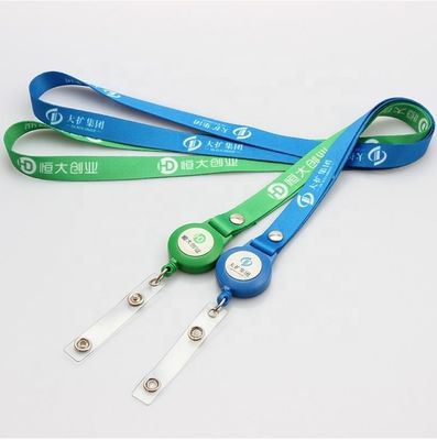 Print Method Custom Design Round Nylon Lanyard with Logo Office Keychain Badge Holder