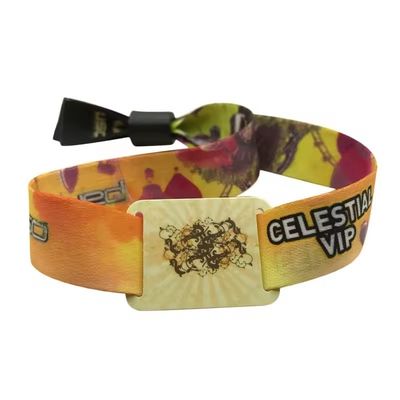 Single or Double-sided Printing RFID Wristbands in Satin Fabric for Event Festival Party
