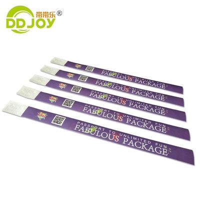 Custom Waterproof Resistant Adhesive Tyvek Paper Wristbands for Events and Parties
