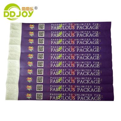 Custom Waterproof Resistant Adhesive Tyvek Paper Wristbands for Events and Parties