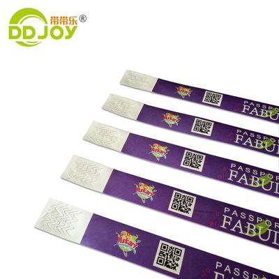 Custom Waterproof Resistant Adhesive Tyvek Paper Wristbands for Events and Parties