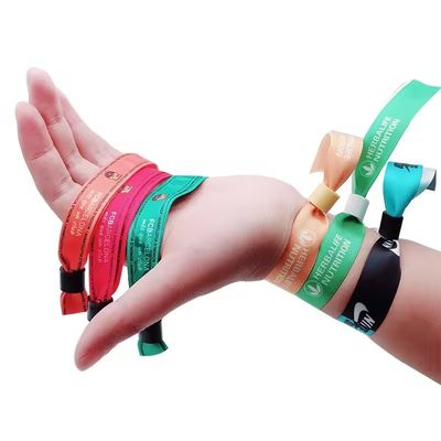 Event Festival Party RFID Wristbands in Satin Fabric with Custom Logo and Text