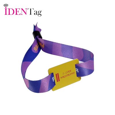 Event Festival Party RFID Wristbands in Satin Fabric with Custom Logo and Text