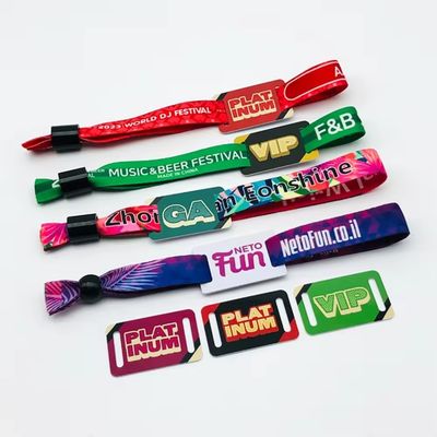 Red Sublimation Printable Cloth Woven Fabric Custom Wristbands for Party and Events