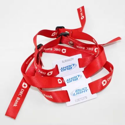 Red Sublimation Printable Cloth Woven Fabric Custom Wristbands for Party and Events