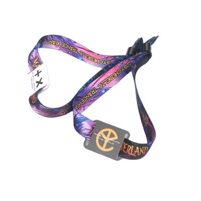 Red Sublimation Printable Cloth Woven Fabric Custom Wristbands for Party and Events