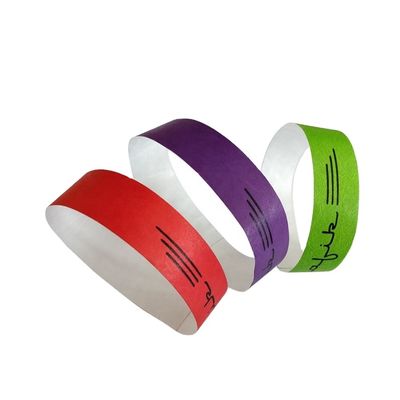 250*25mm and 250*19mm Customized Admission Barcode Tyvek Paper Wristbands for Party