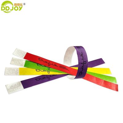 250*25mm and 250*19mm Customized Admission Barcode Tyvek Paper Wristbands for Party