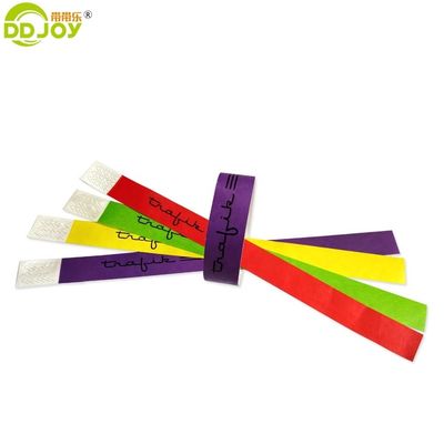 250*25mm and 250*19mm Customized Admission Barcode Tyvek Paper Wristbands for Party