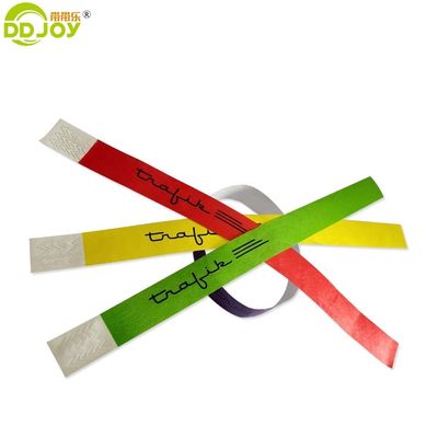250*25mm and 250*19mm Customized Admission Barcode Tyvek Paper Wristbands for Party