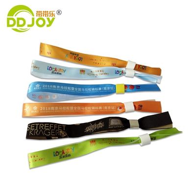 Custom Printed RFID Wristbands in Orange Satin Fabric for Event Branding and Access