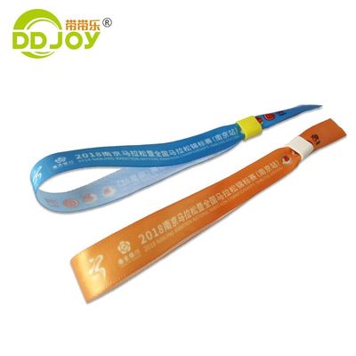 Custom Printed RFID Wristbands in Orange Satin Fabric for Event Branding and Access