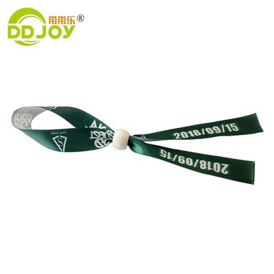Custom Printed RFID Wristbands in Orange Satin Fabric for Event Branding and Access