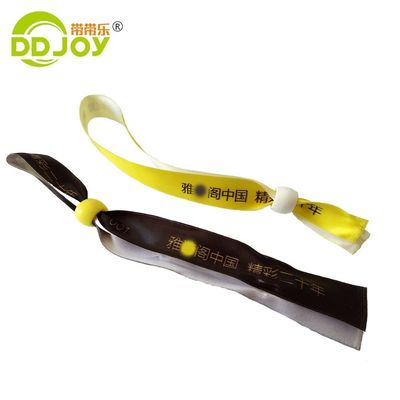 Custom Printed RFID Wristbands in Orange Satin Fabric for Event Branding and Access