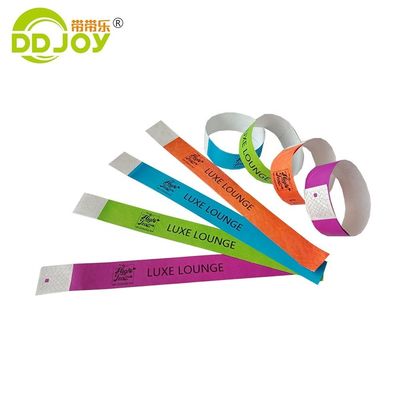 DDJOY 3/4 inch Plain Solid Neon color Dupont Tyvek Wristbands for club and bar Yellow