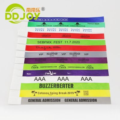 Custom Events Wristbands Fast Shipment via DHL FEDEX UPS TNT EMS Dupont Paper/Tyvek