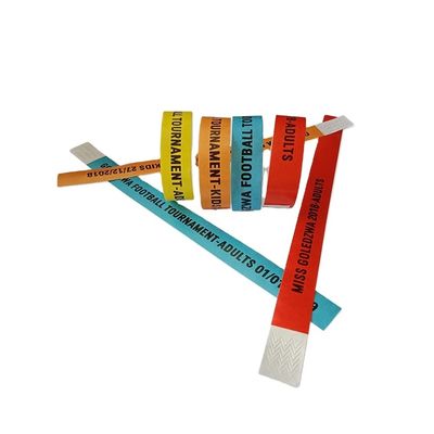 Custom Logo Black One Time Waterproof Adhesive Kid Paper Wristbands Personalized Gift