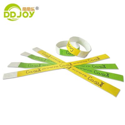 Custom Logo Black One Time Waterproof Adhesive Kid Paper Wristbands Personalized Gift
