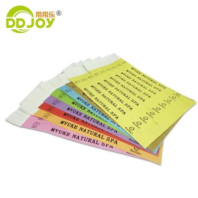 Custom Logo Black One Time Waterproof Adhesive Kid Paper Wristbands Personalized Gift