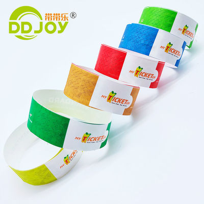 Bulk Sales Custom Tyvek Wristband with Varnishing Finish and Label Custom Paper Printing